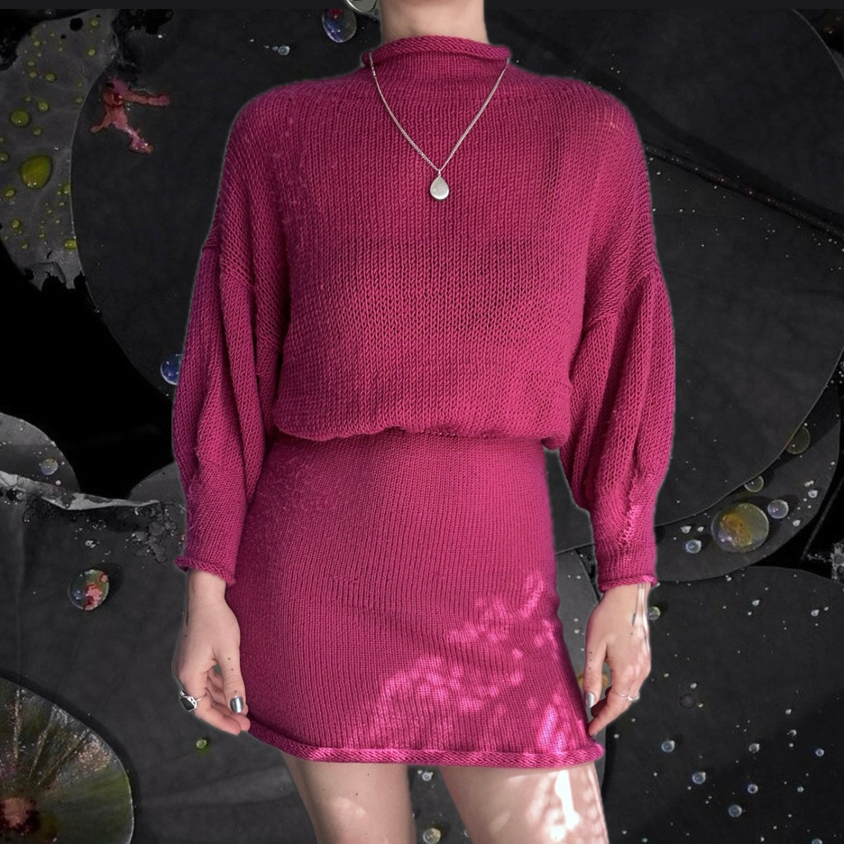 Geranium Turtleneck Sweater Dress Knitting Pattern