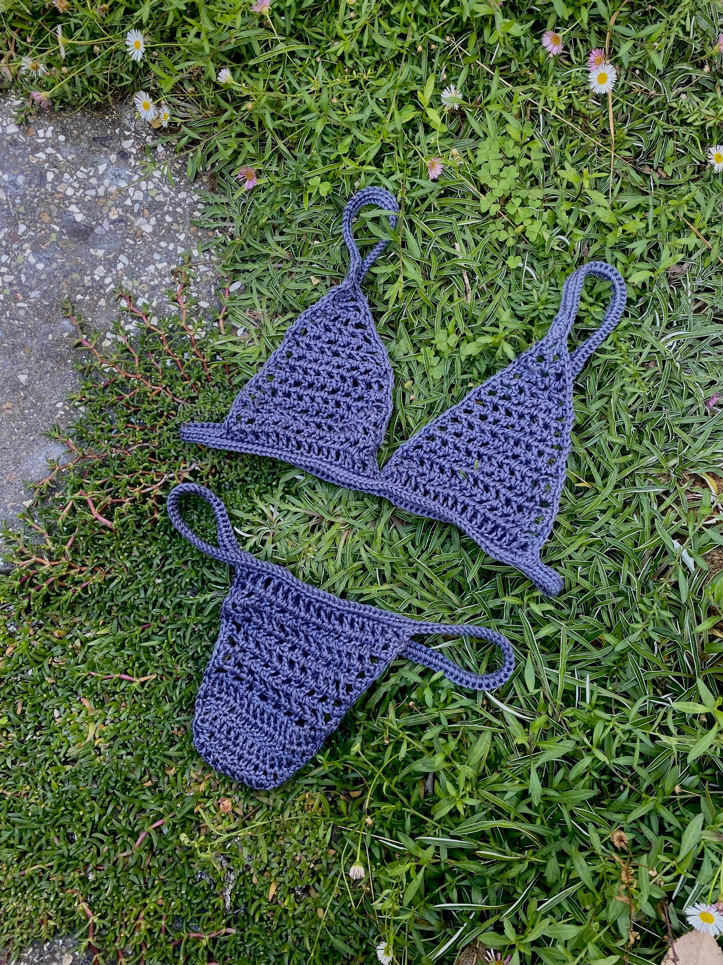 Clouds Mesh Crochet Lingerie Set