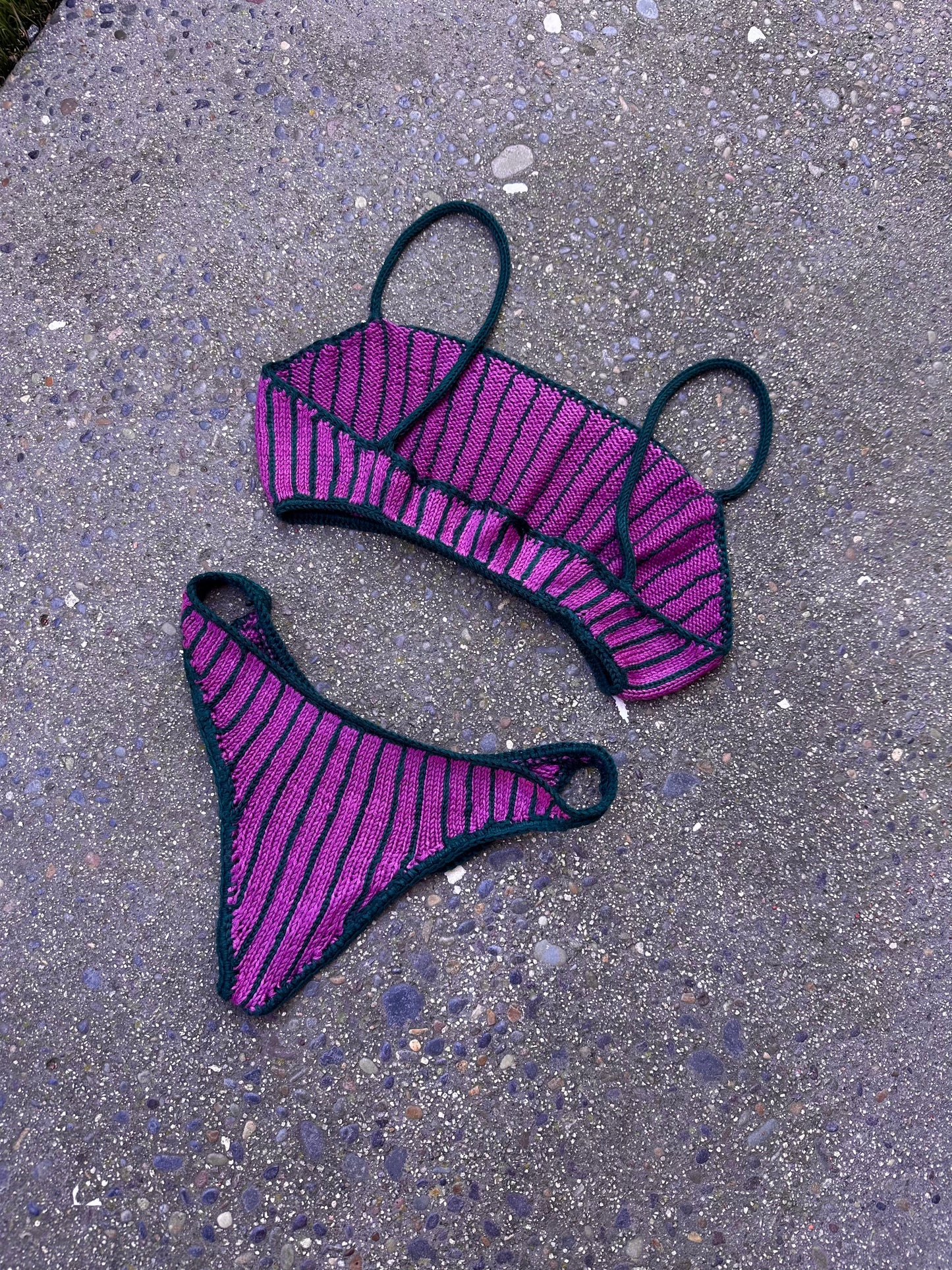 Elina Striped Knit Thong