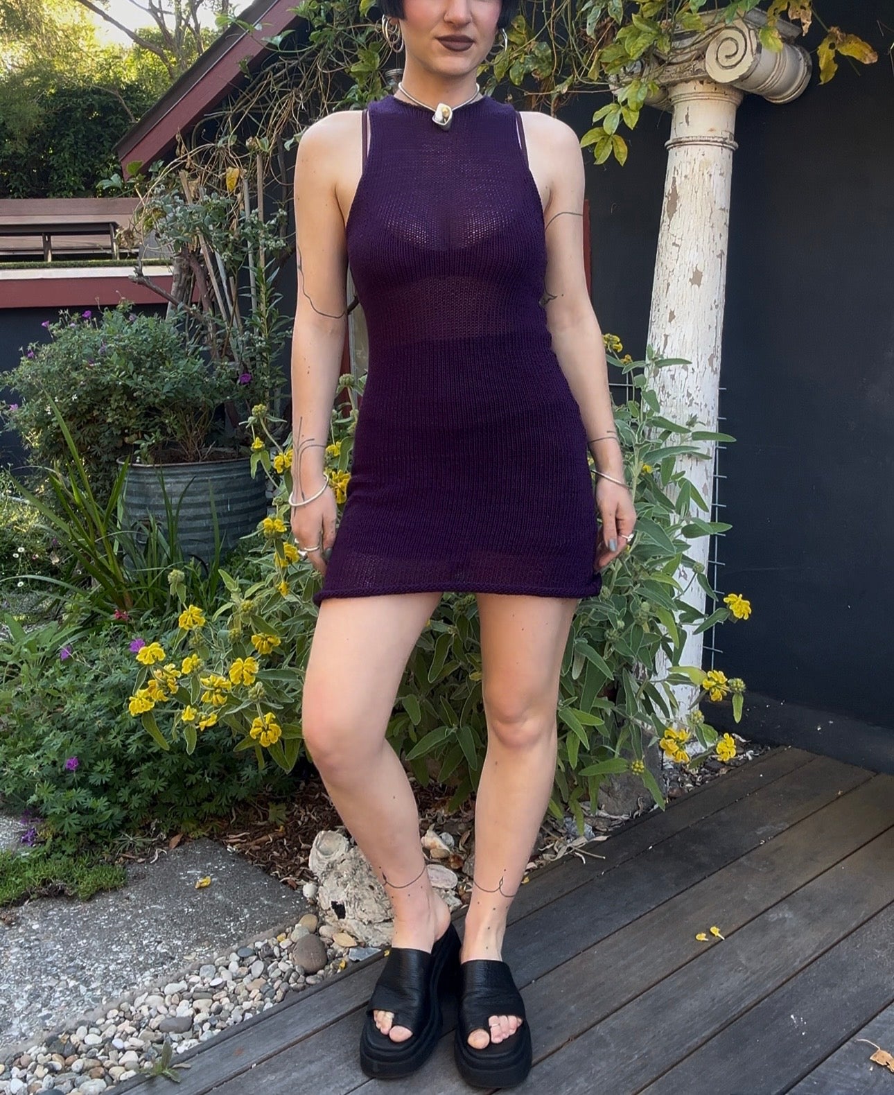 Andromache High Neck Mini Dress Knitting Pattern