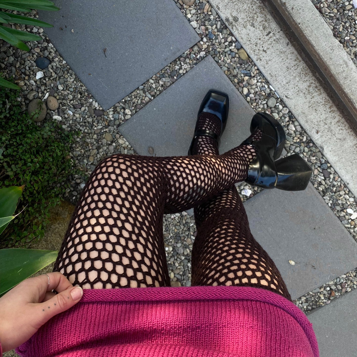Celosia Mesh Thigh High Socks Pattern