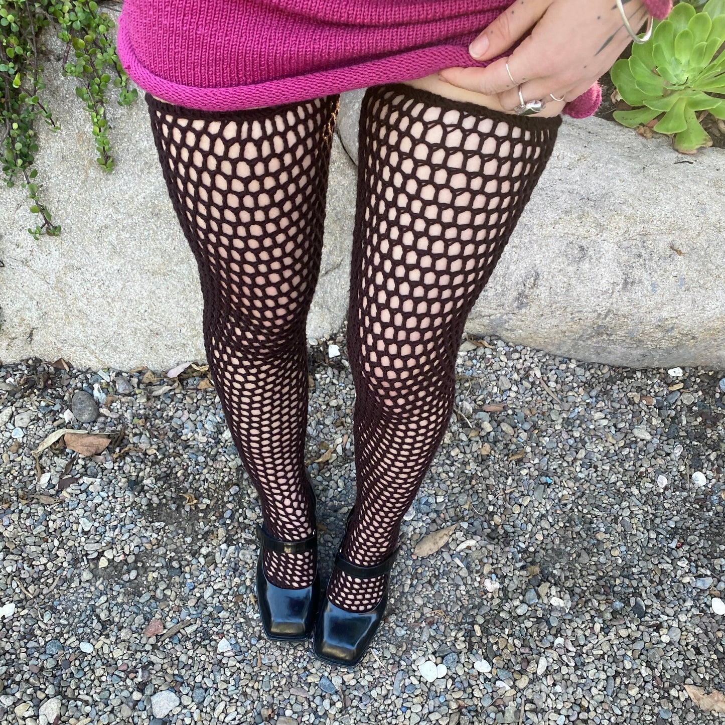 Celosia Mesh Thigh High Socks Pattern
