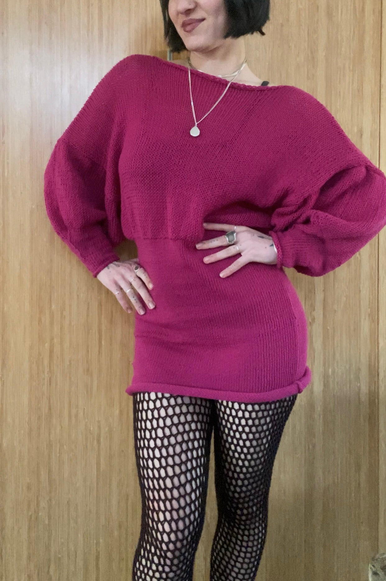 Raspberry Sweater Dress Knitting Pattern