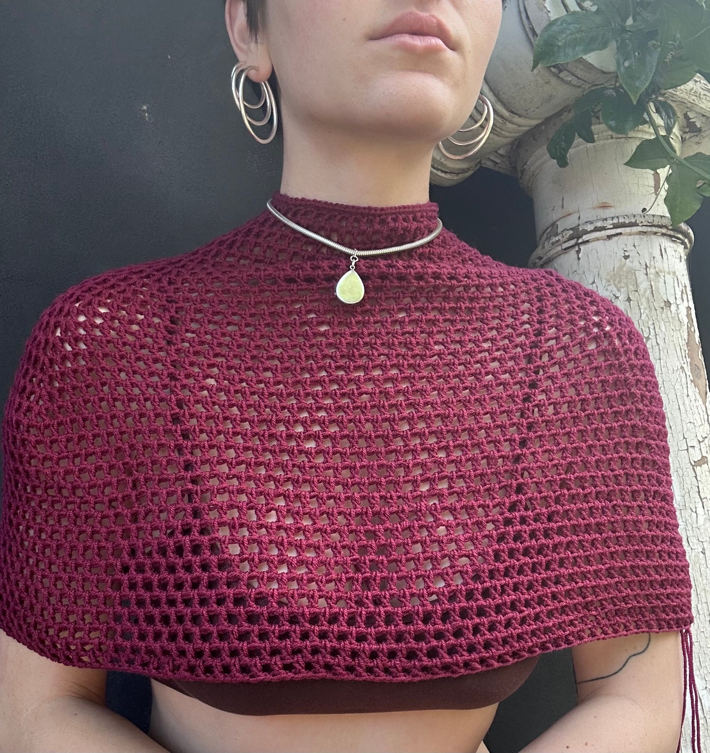 Aurelia Mesh Mockneck Capelet