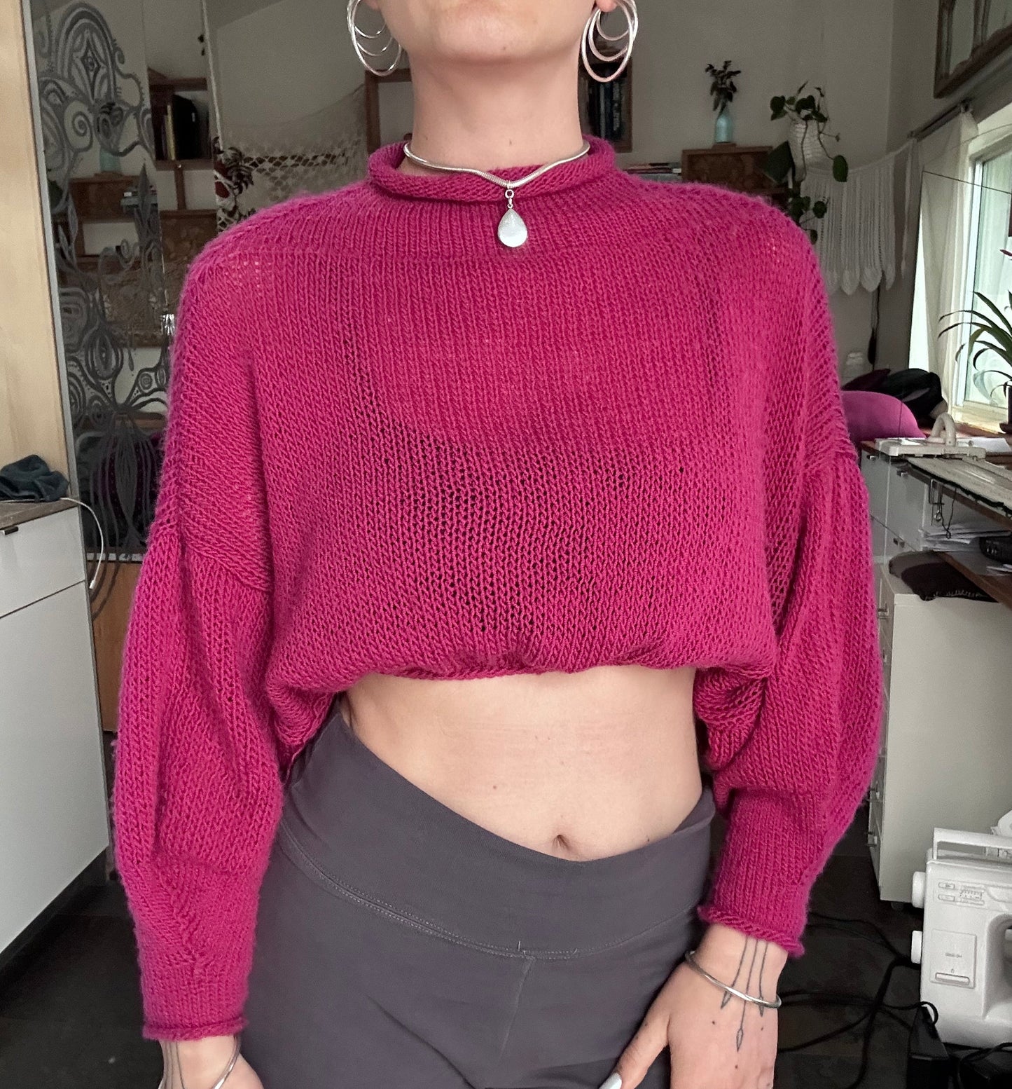 Achillea Knit Crop Turtleneck Sweater Knitting Pattern