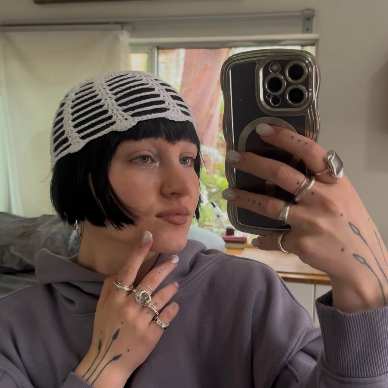 Lilium Lace Crochet Scullcap Hat *
