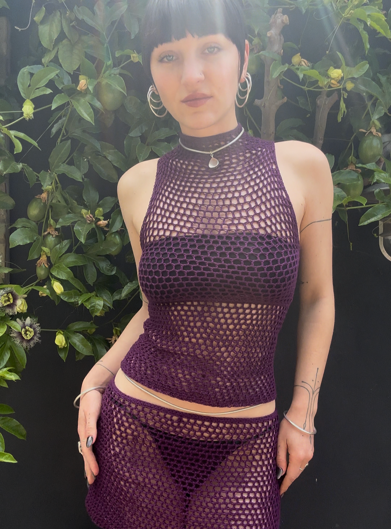 Milkweed Mesh Mockneck Top