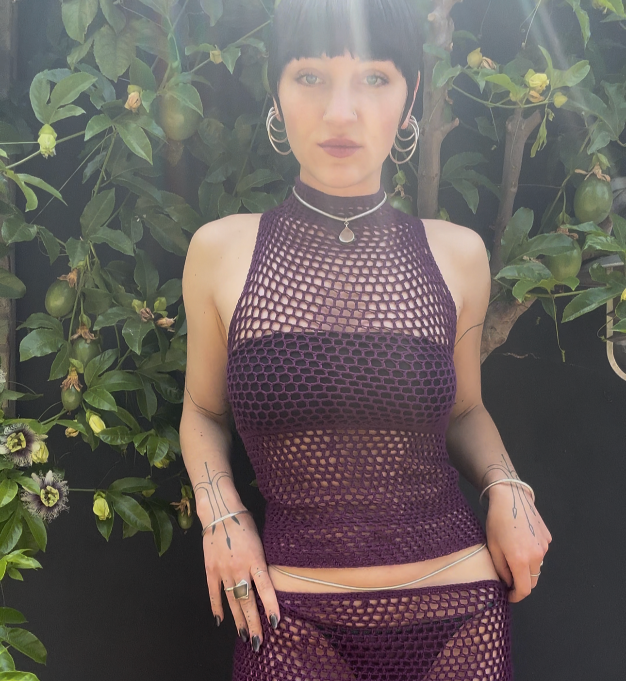 Milkweed Mesh Mockneck Top