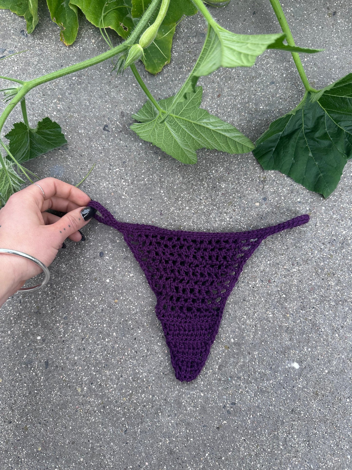 Rain Mesh Crochet Thong