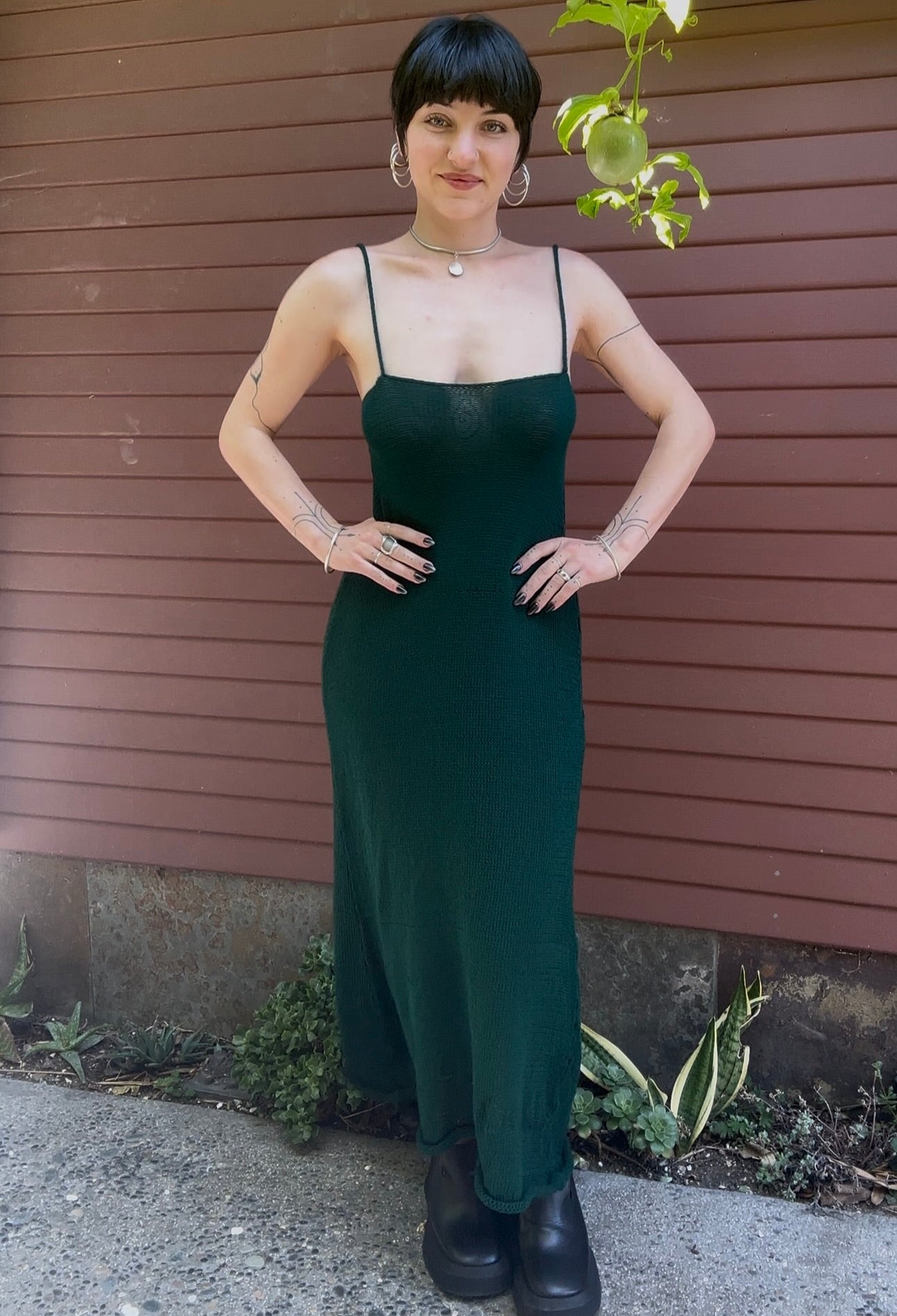 Malachite Knit Maxi Dress