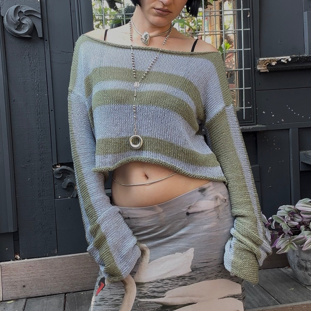 Silva Striped Sweater Top Knitting Pattern