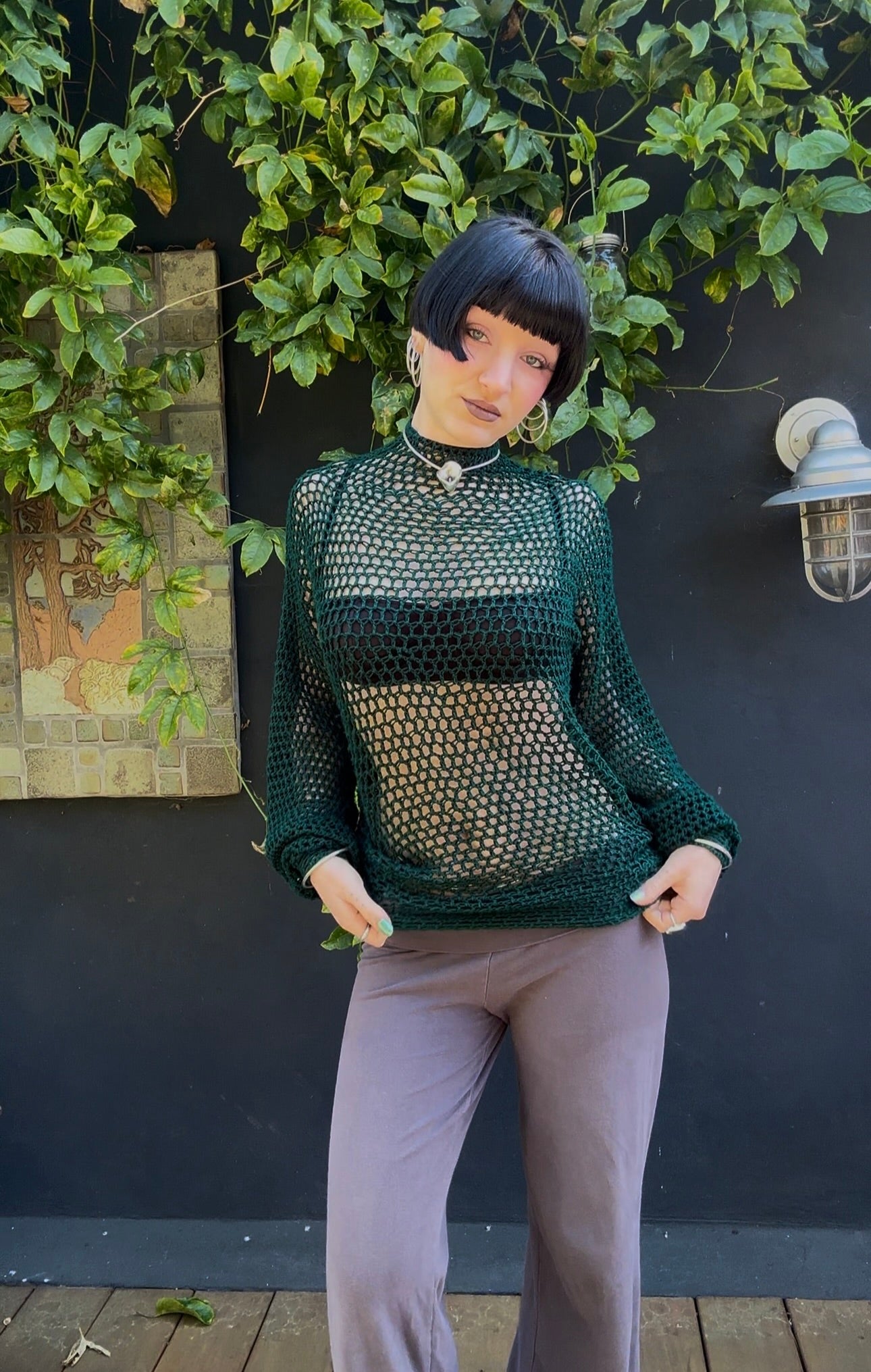 Katsura Mesh Mockneck Top Crochet Pattern