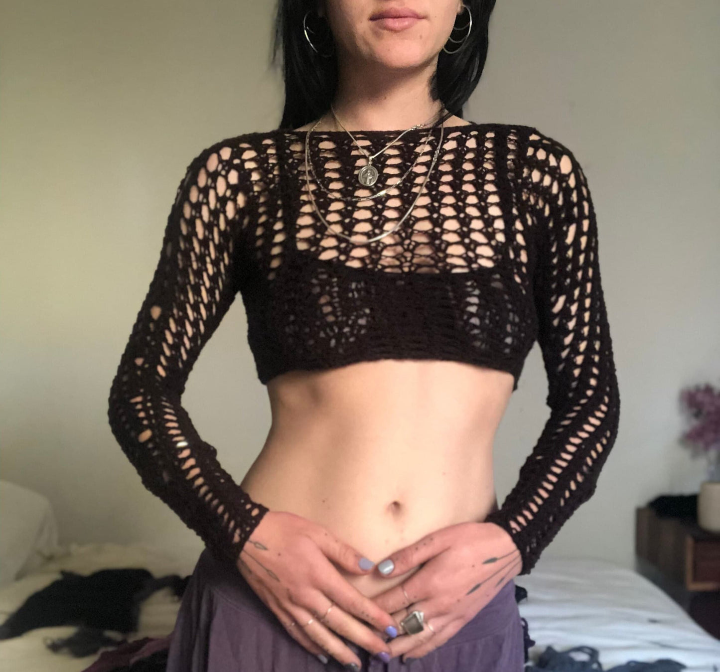The Carob Lace Longsleeve Crop Top Crochet Pattern