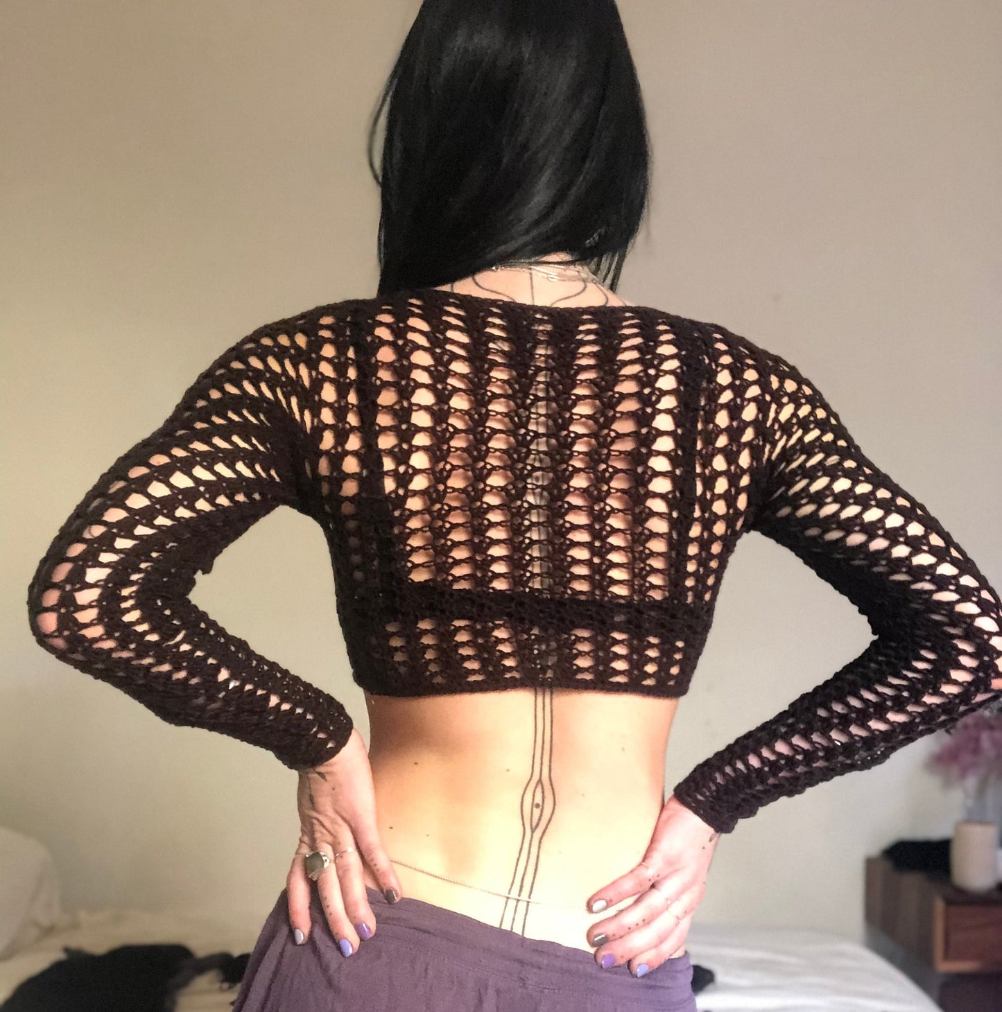 The Carob Lace Longsleeve Crop Top Crochet Pattern