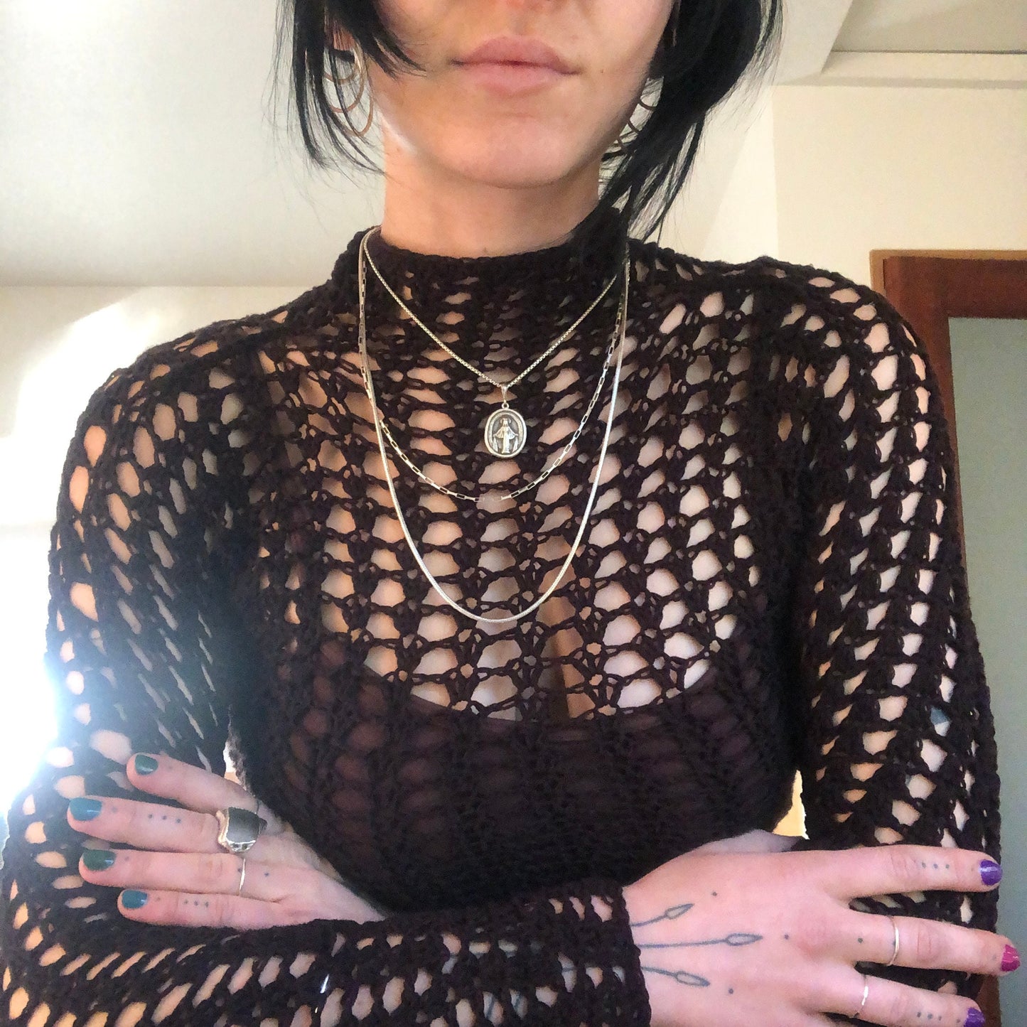 The Cacao Lace Longsleeve Crop Top Crochet Pattern