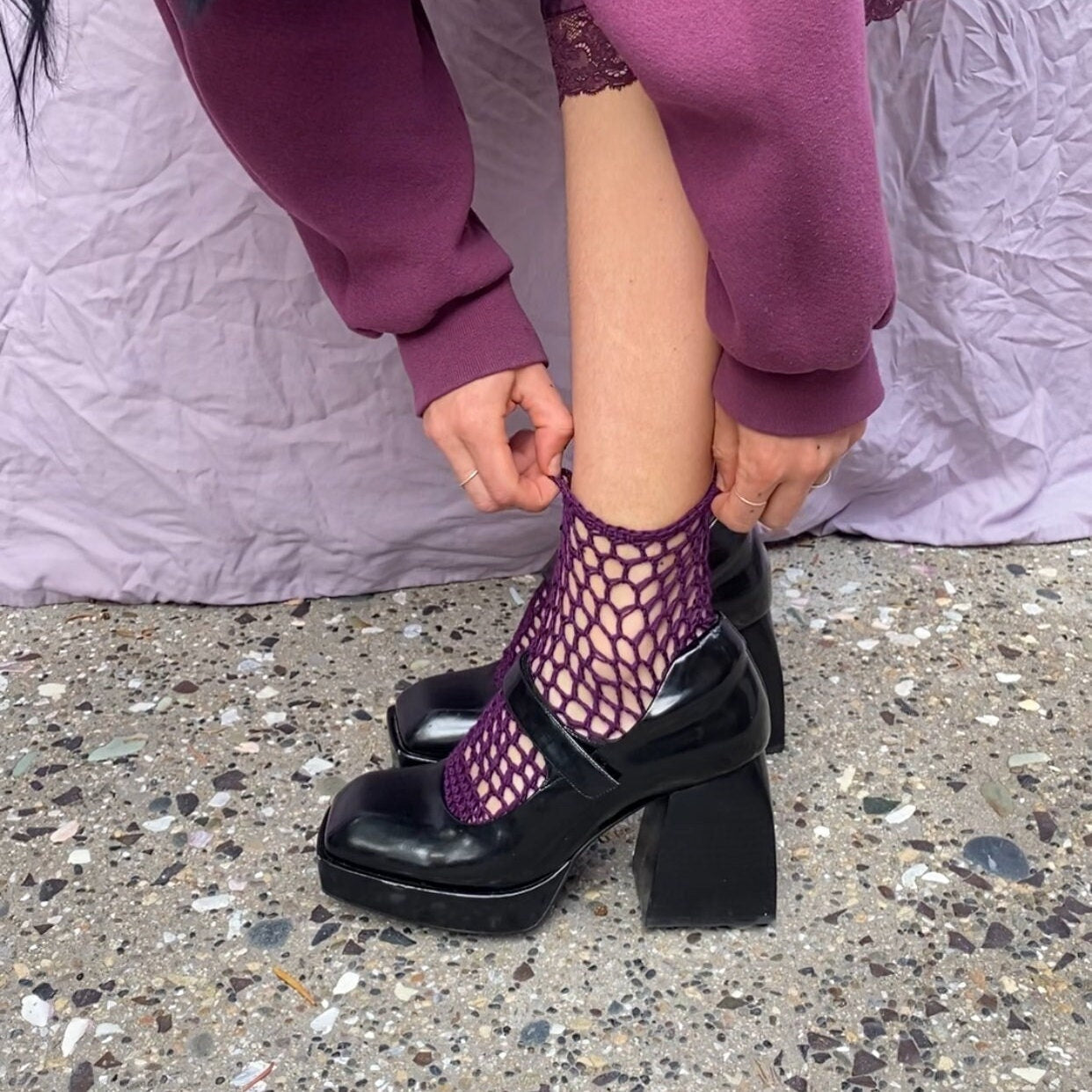 Burdock Mesh Ankle Socks