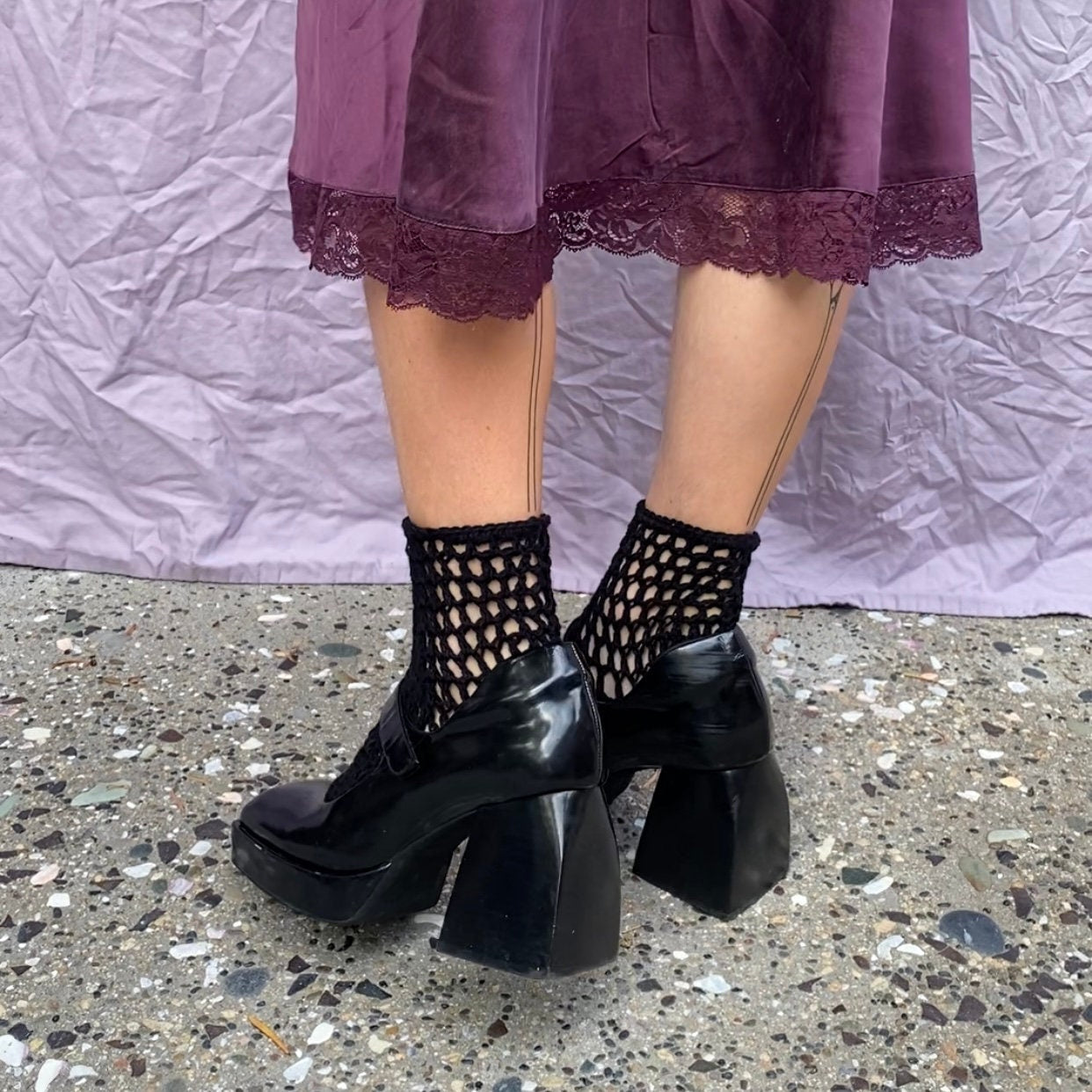Burdock Mesh Ankle Socks Pattern