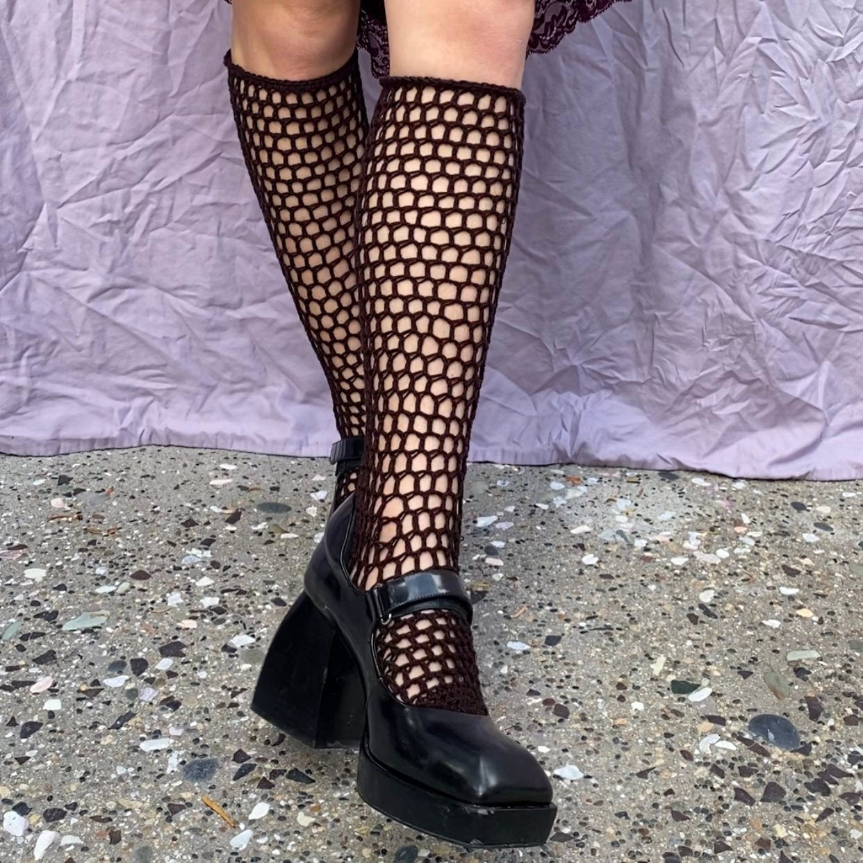 Rosehip Mesh High Socks