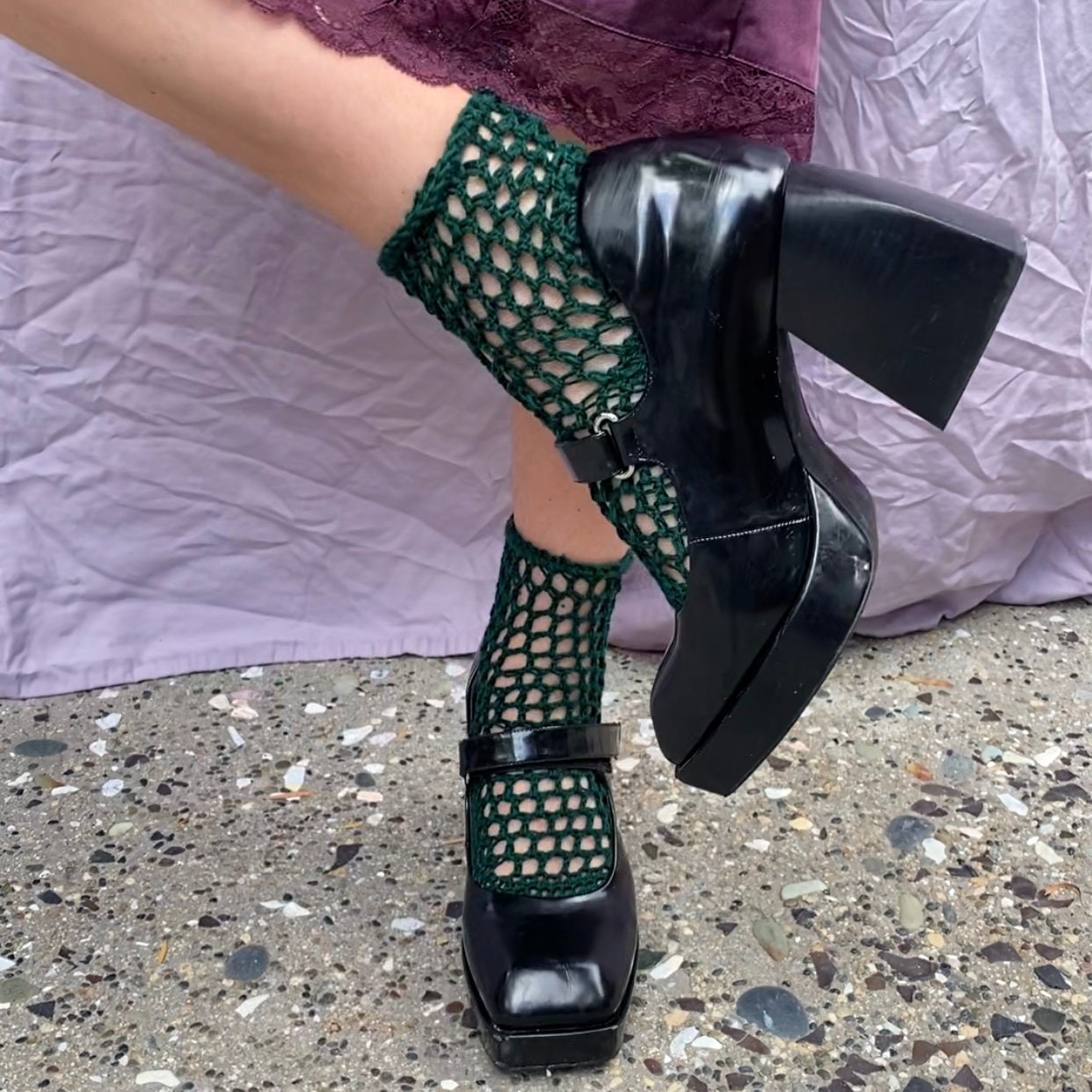 Burdock Mesh Ankle Socks