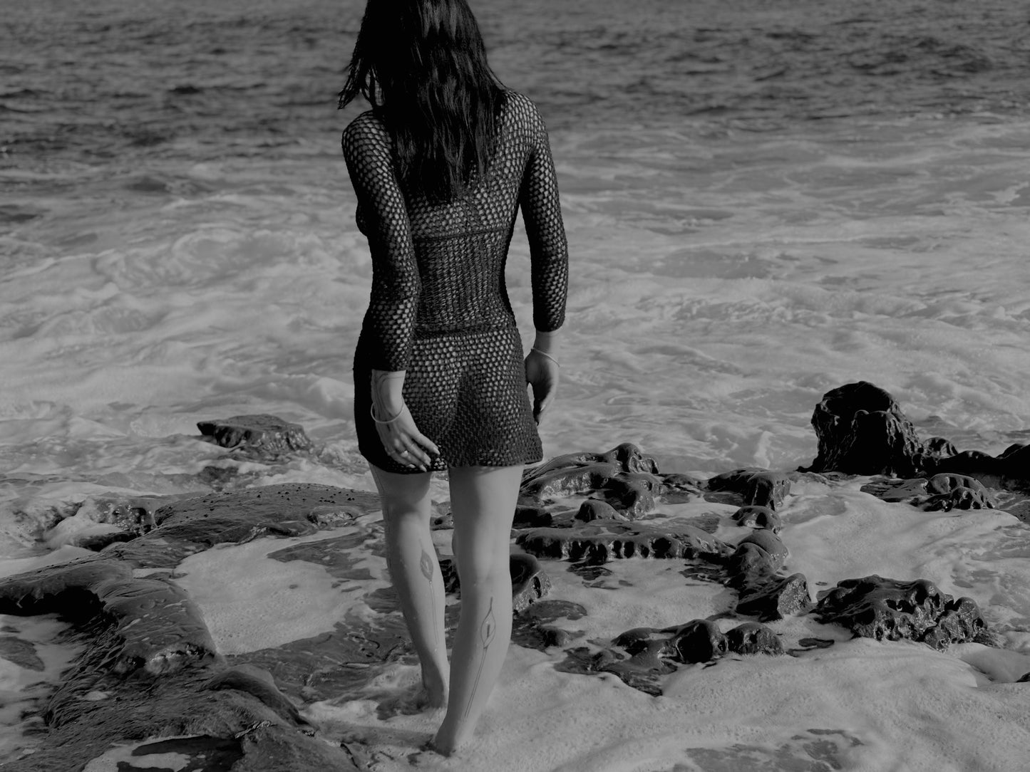 Artemisia Mesh Mockneck Mini Dress Crochet Pattern