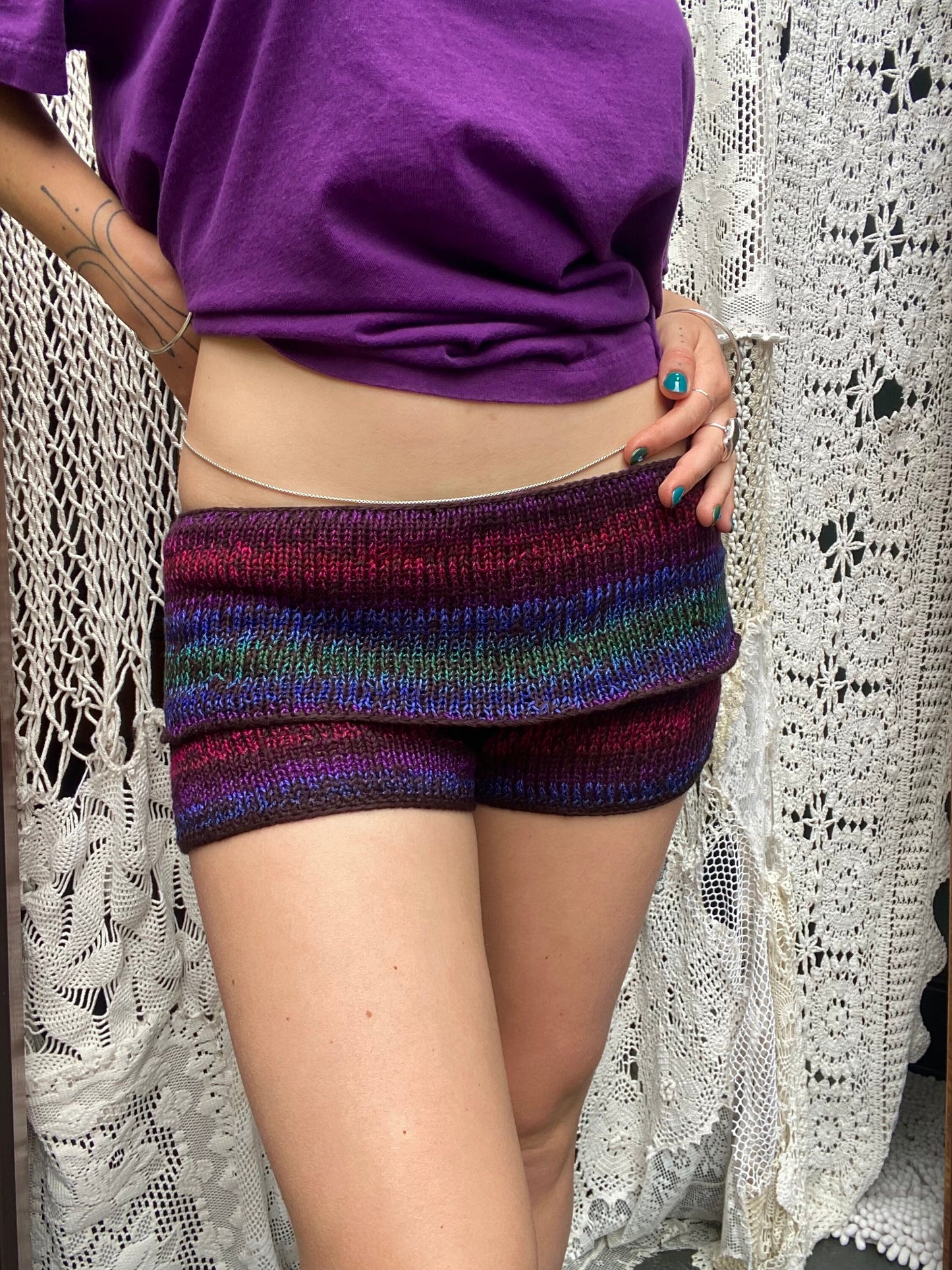 Labradorite Foldover Knit Mini Shorts Pattern