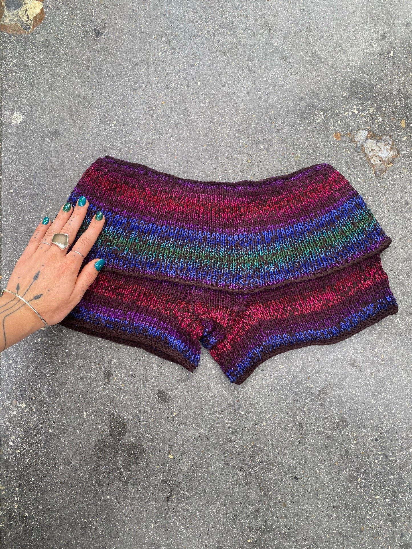 Labradorite Foldover Knit Mini Shorts Pattern