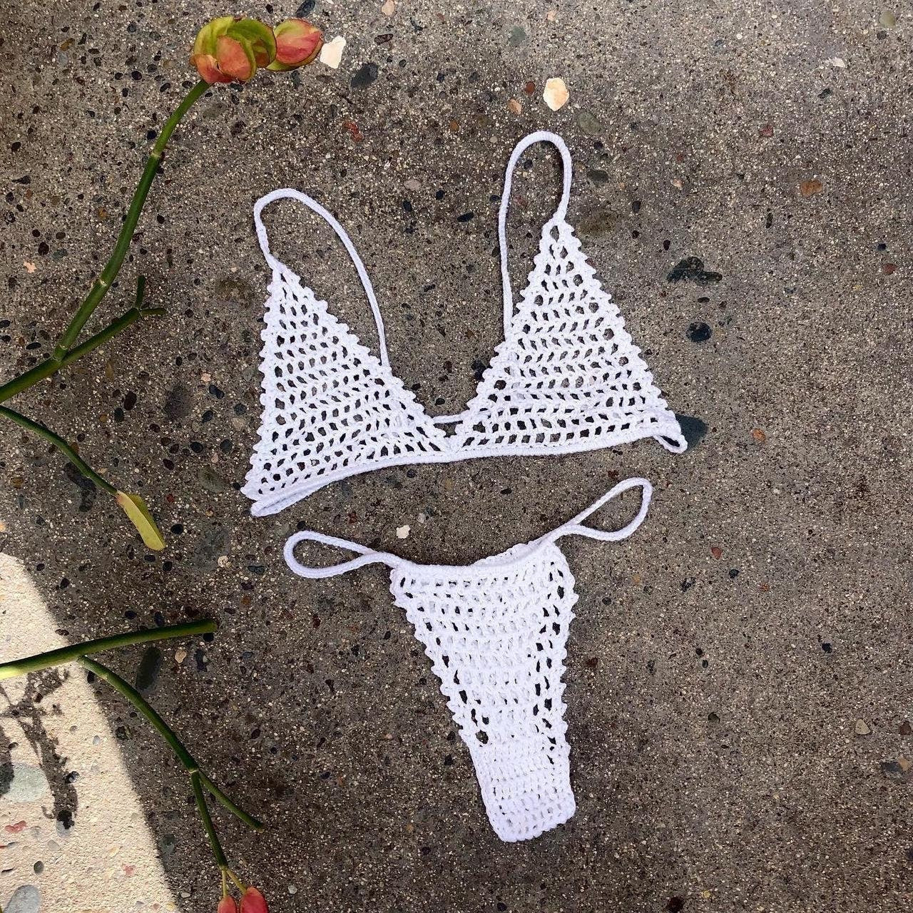 Clouds Mesh Crochet Lingerie Set