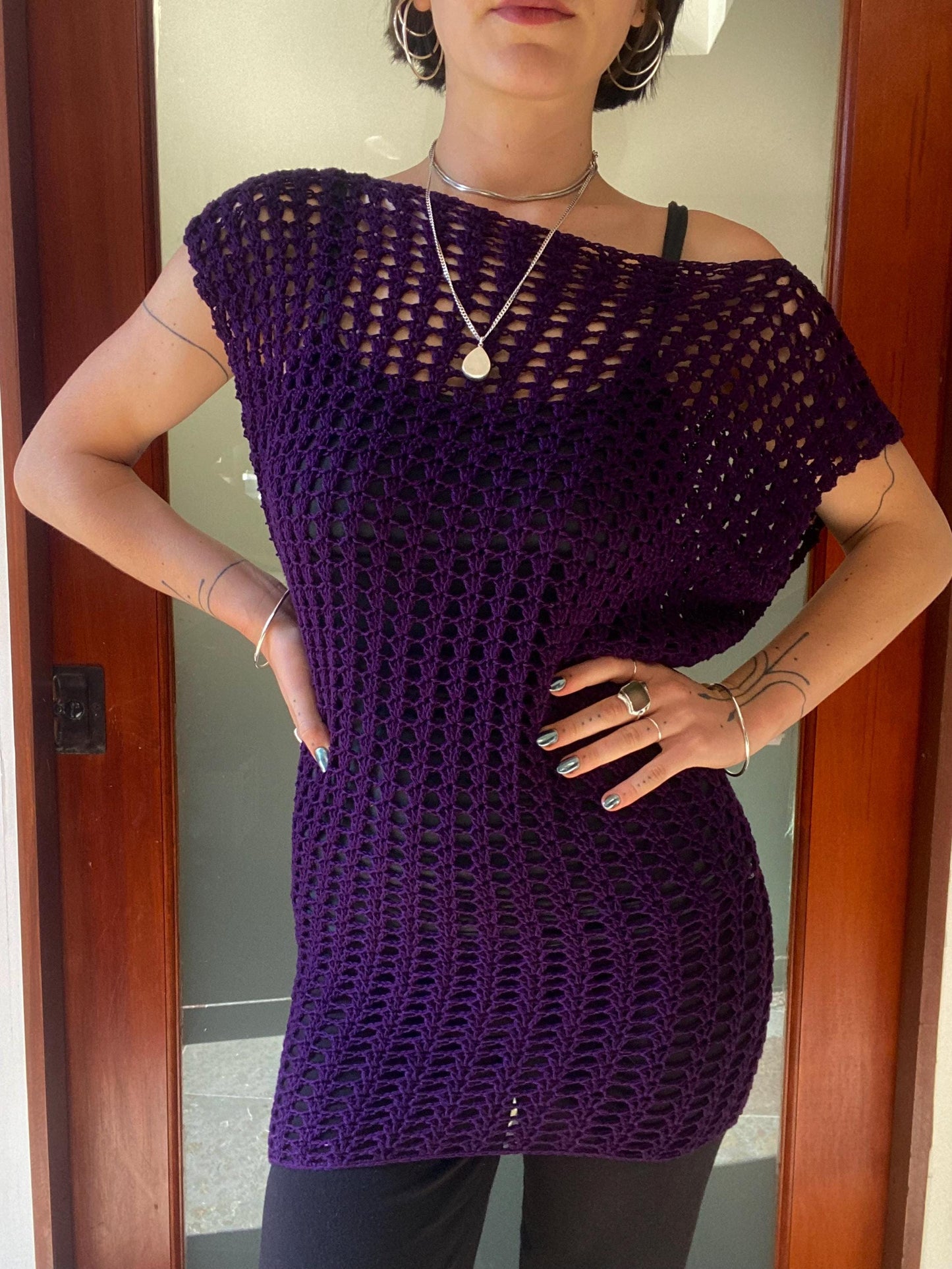 Maple Lace Slouchy Tunic Mini Dress Crochet Pattern