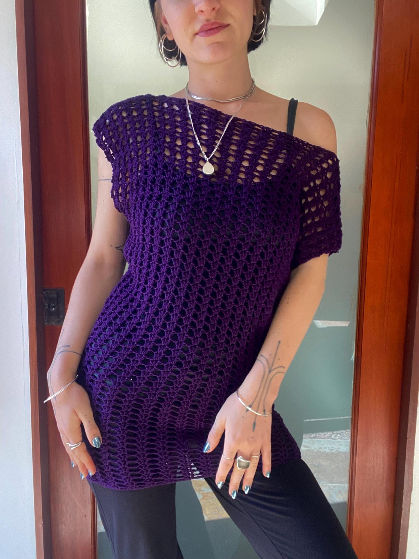 Maple Lace Slouchy Tunic Mini Dress Crochet Pattern