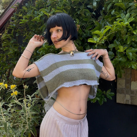 Lymphae Knit Striped Crop Top
