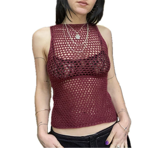 Juniper Mesh Crochet Top