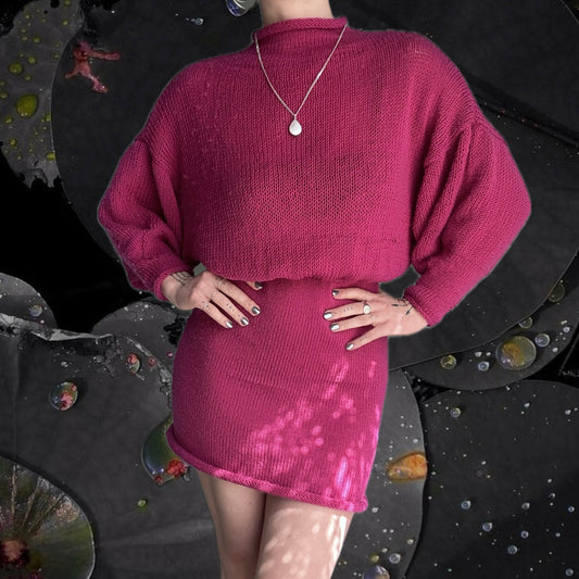Geranium Turtleneck Sweater Dress Knitting Pattern
