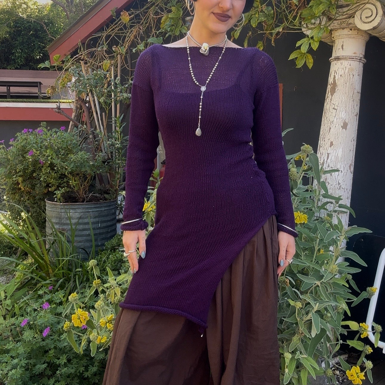 Pelagia Boatneck Midi Tunic Dress