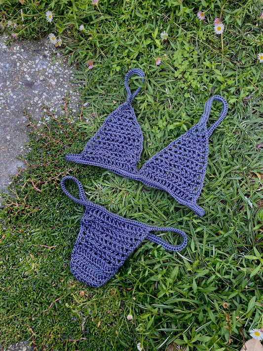 Clouds Mesh Crochet Lingerie Set