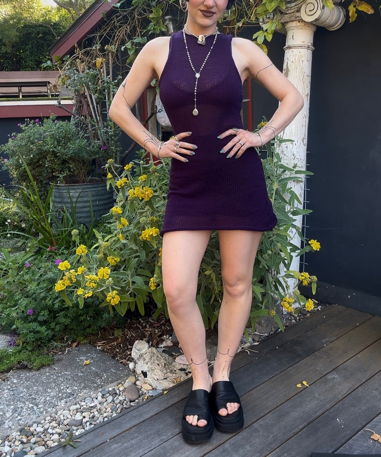 Andromache High Neck Mini Dress *
