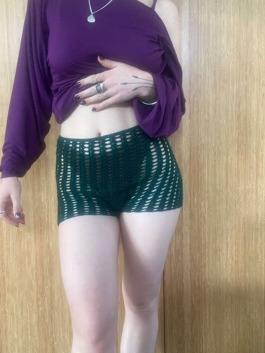 Menthe Lace Crochet Highwaisted Shorts