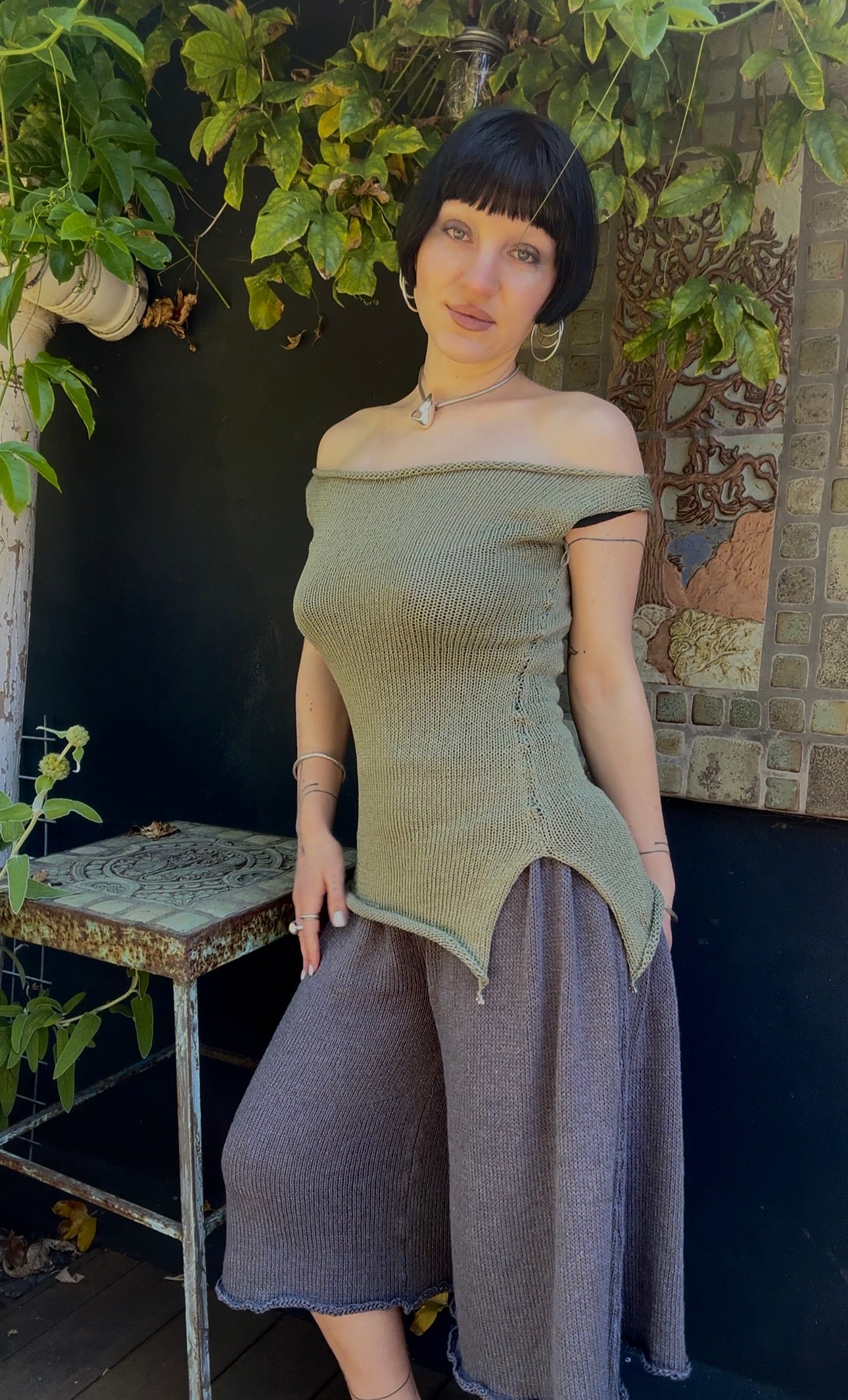 Lichen Off-The-Shoulder Top Knitting Pattern
