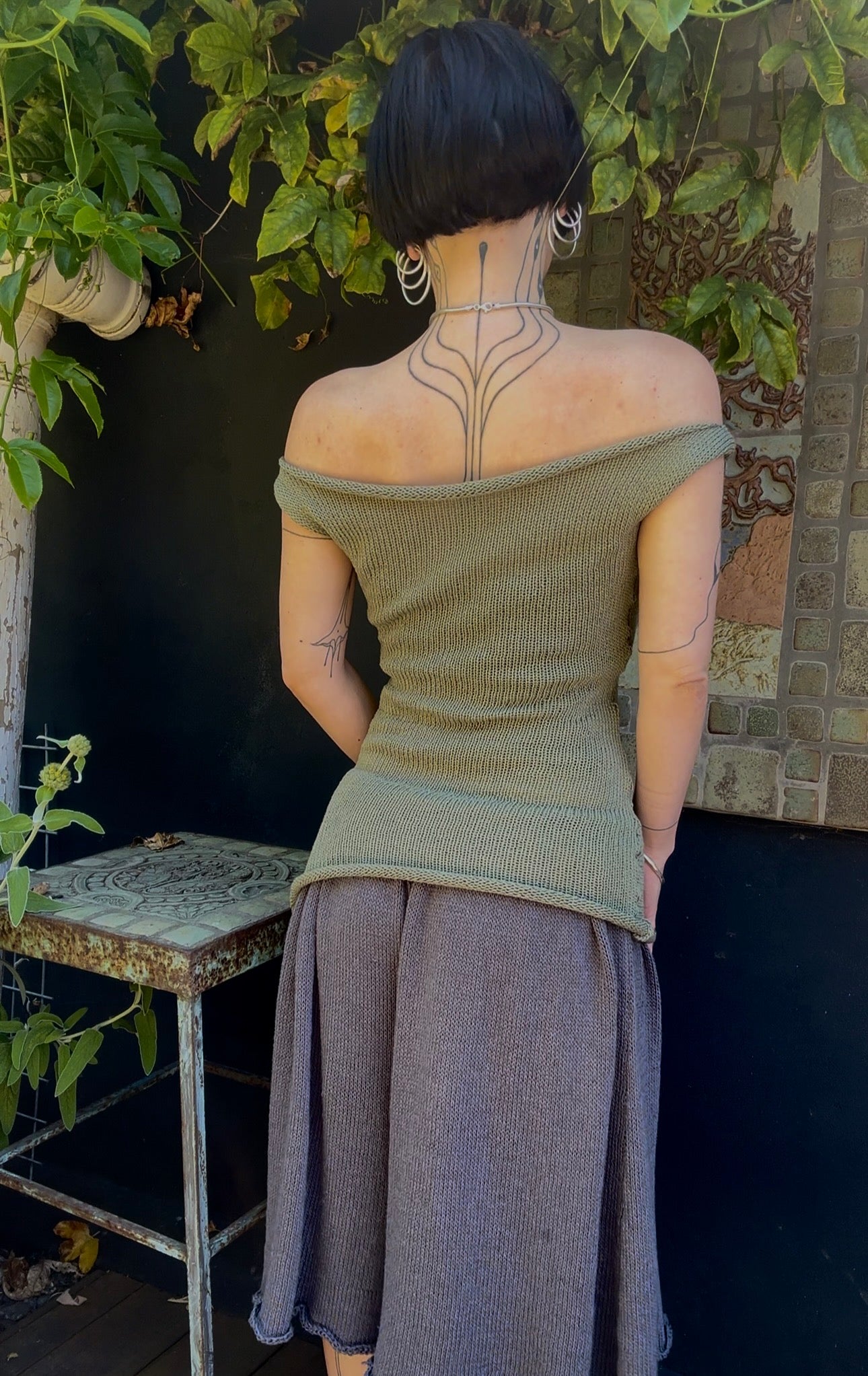 Lichen Off-The-Shoulder Top Knitting Pattern