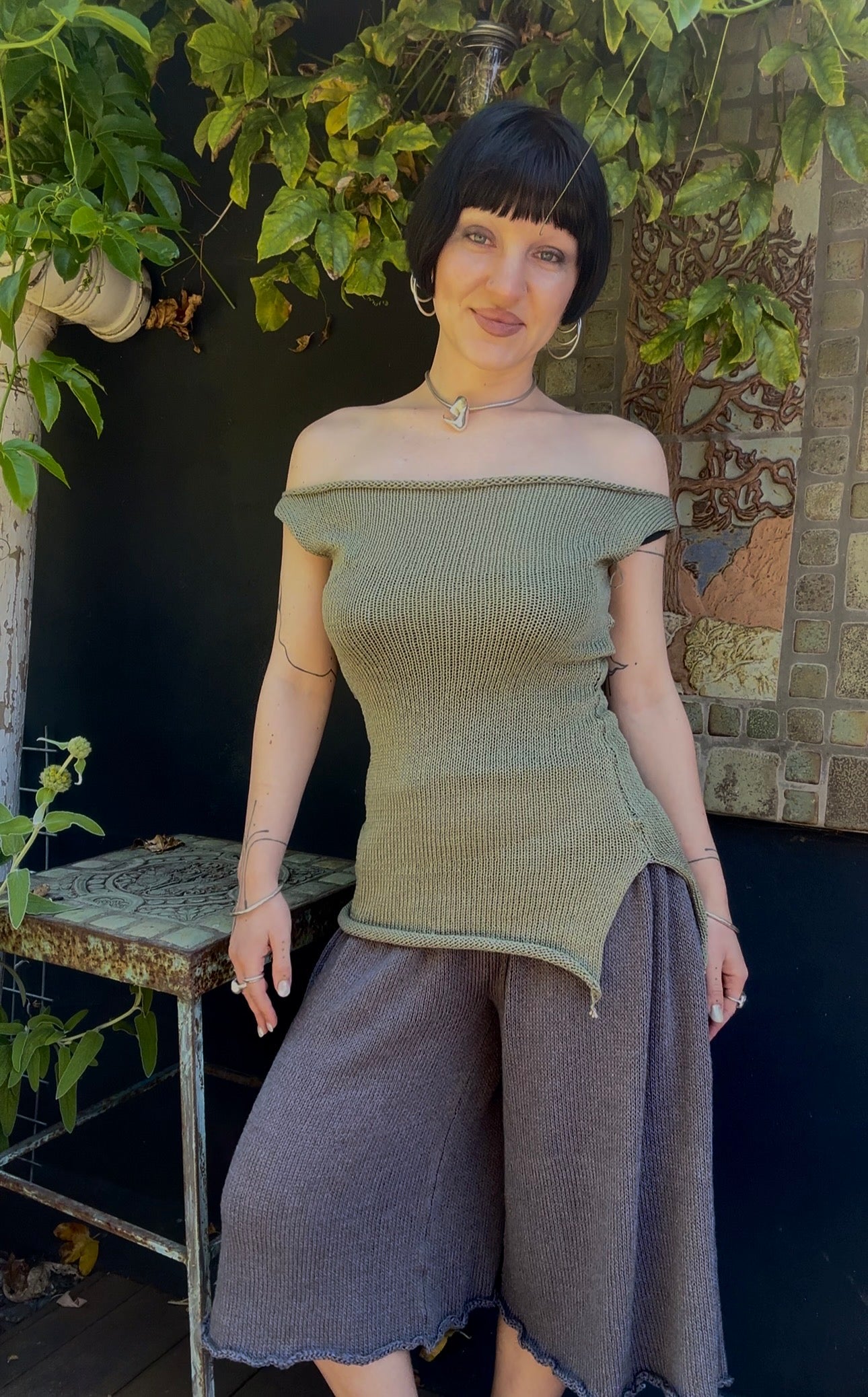 Lichen Off-The-Shoulder Top Knitting Pattern