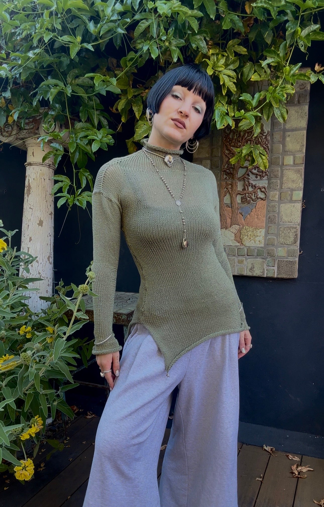 Litauia Knit Mockneck Long Sleeve Top