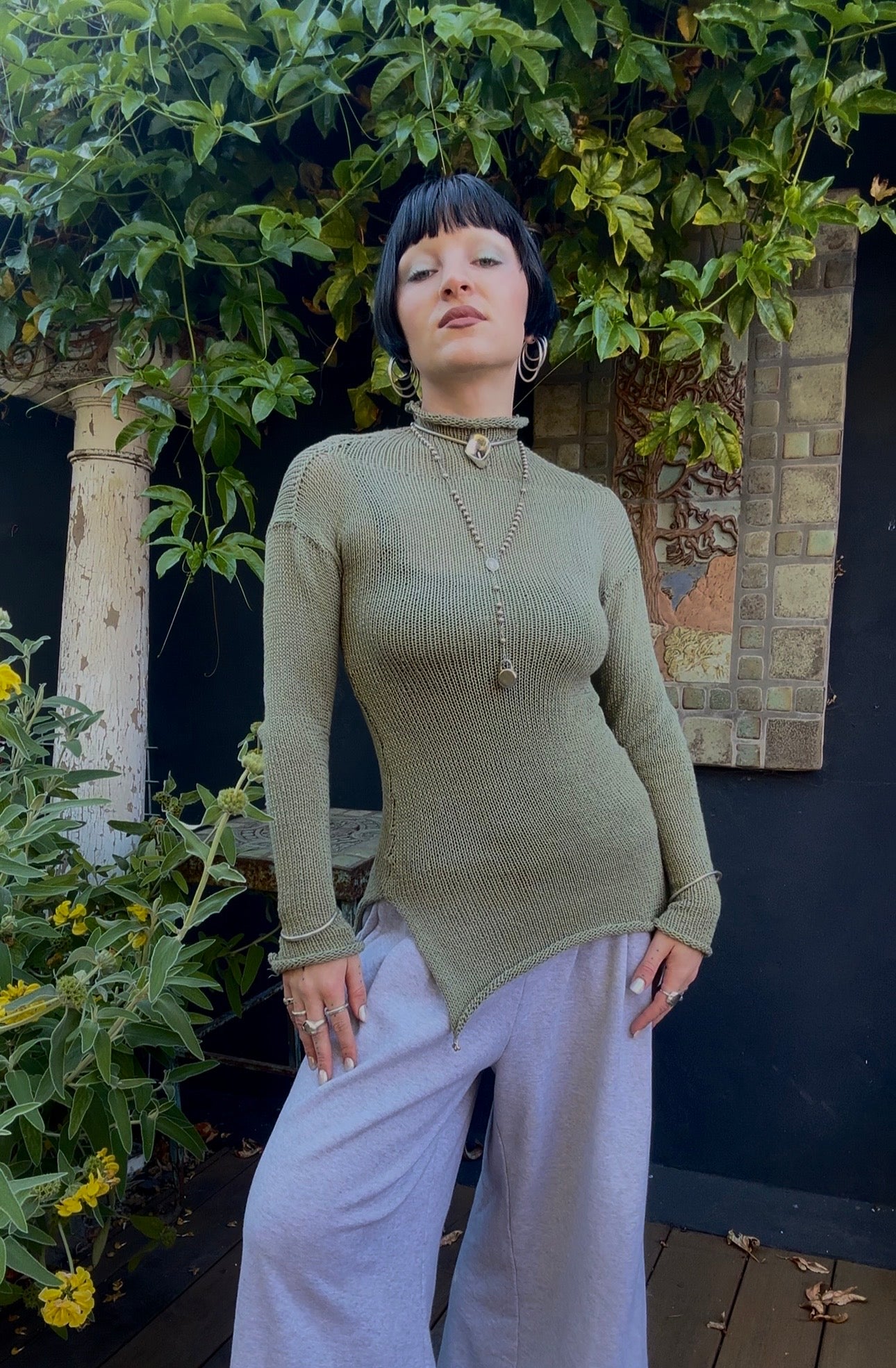 Litauia Knit Mockneck Long Sleeve Top