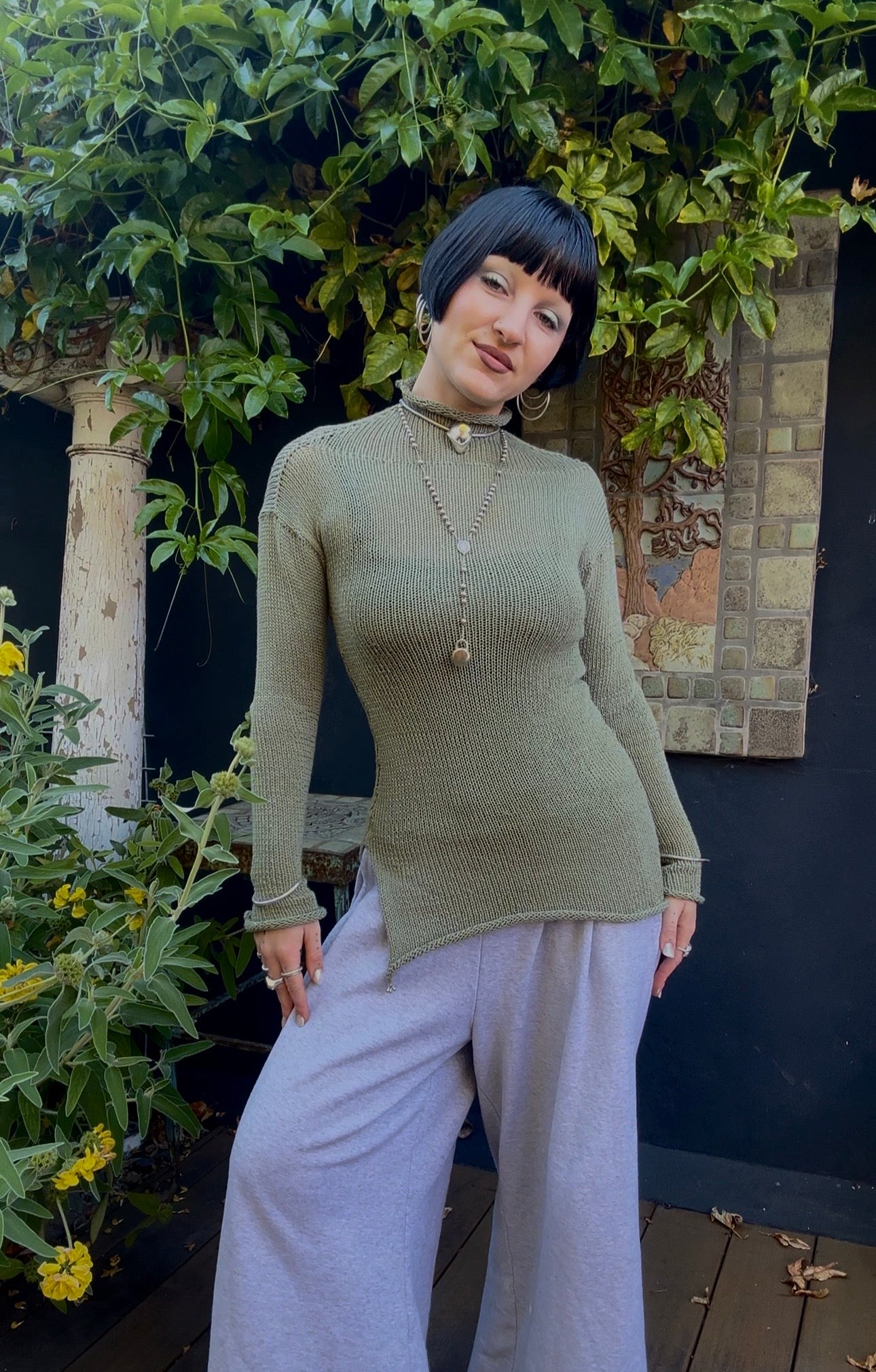 Litauia Knit Mockneck Long Sleeve Top