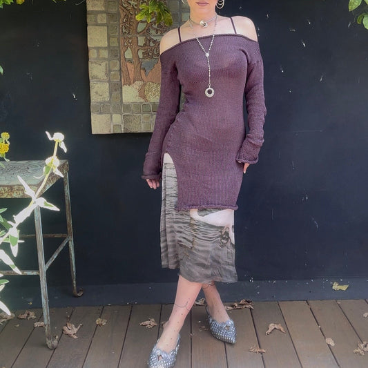 Sequana Long Sleeve Tunic Mini Dress Knitting Pattern
