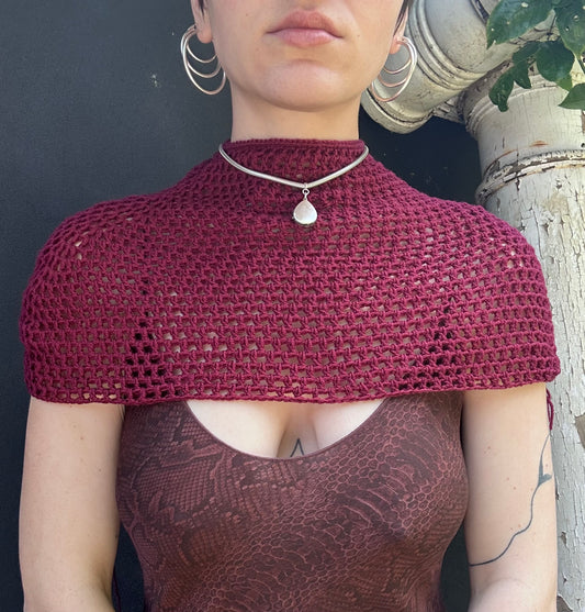 Aurelia Mesh Mockneck Capelet