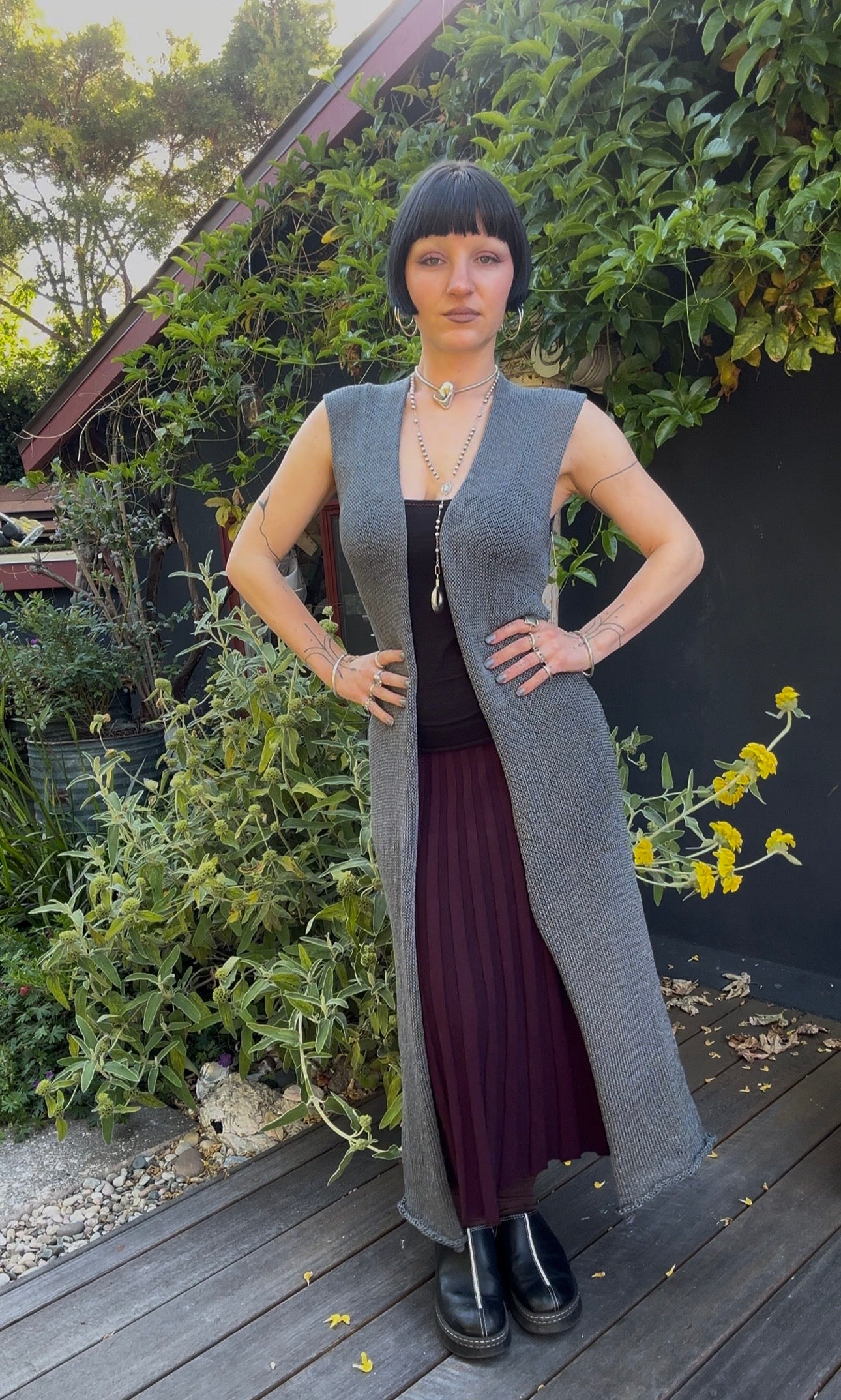 Lada Knit Long Sleeveless Cardigan Knitting Pattern