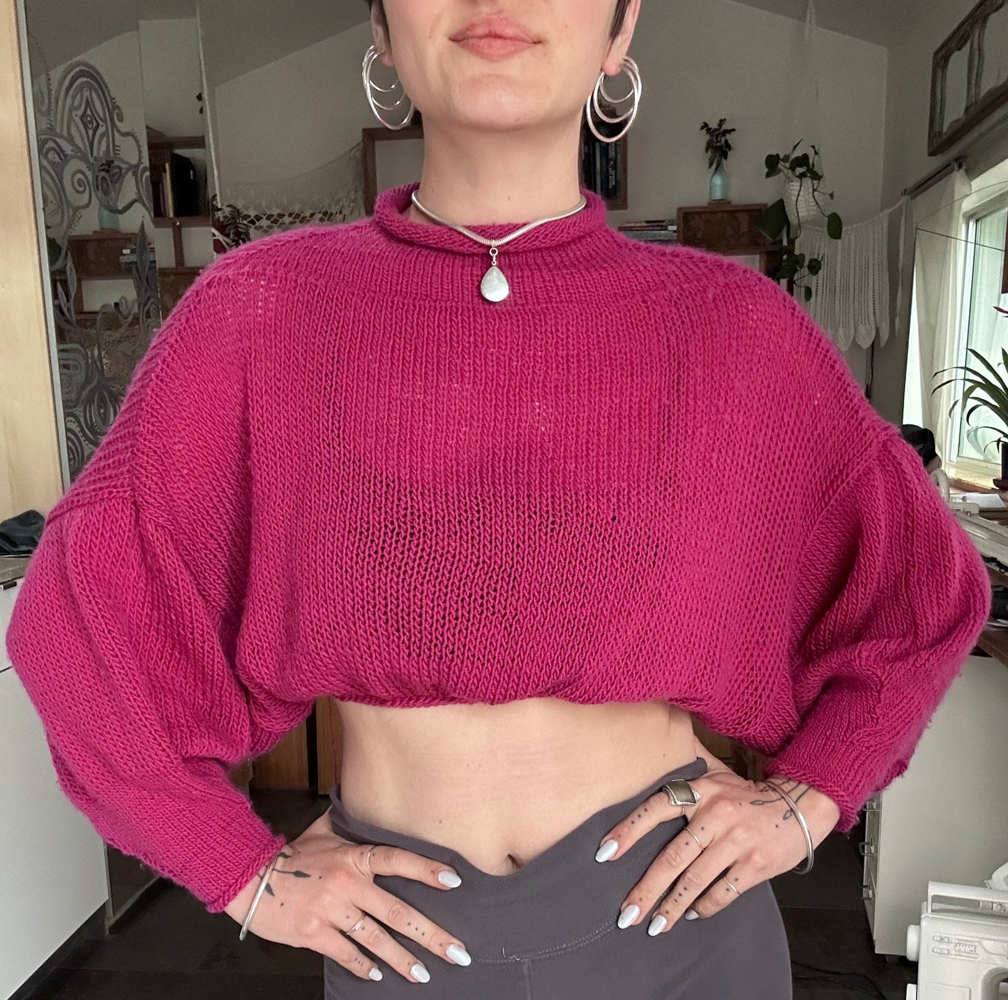 Achillea Knit Crop Turtleneck Sweater Knitting Pattern