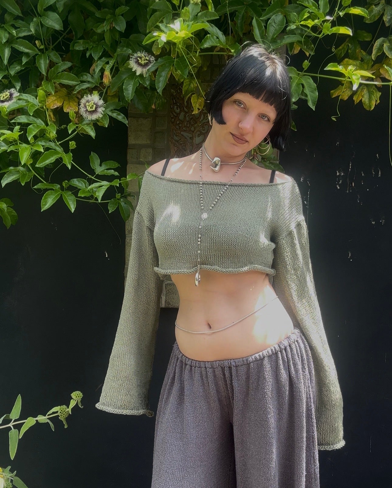 Oreas Crop Sweater Top Knitting Pattern