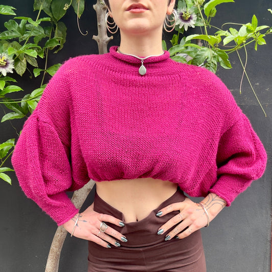 Achillea Knit Crop Turtleneck Sweater Knitting Pattern
