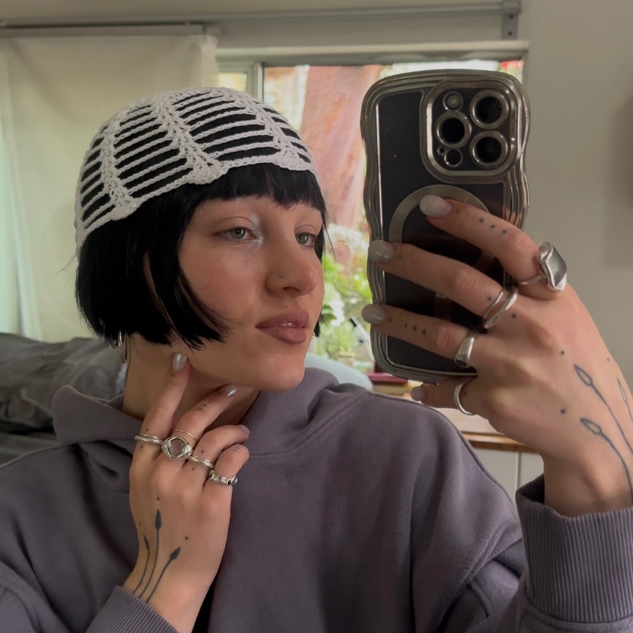Lilium Lace Crochet Scullcap Hat *