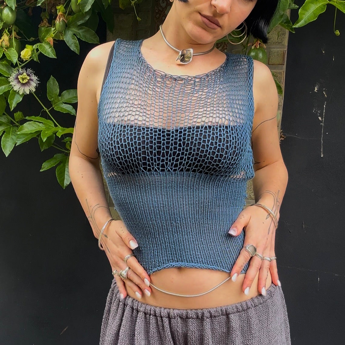 Asterope Knit Crop Tank Top *